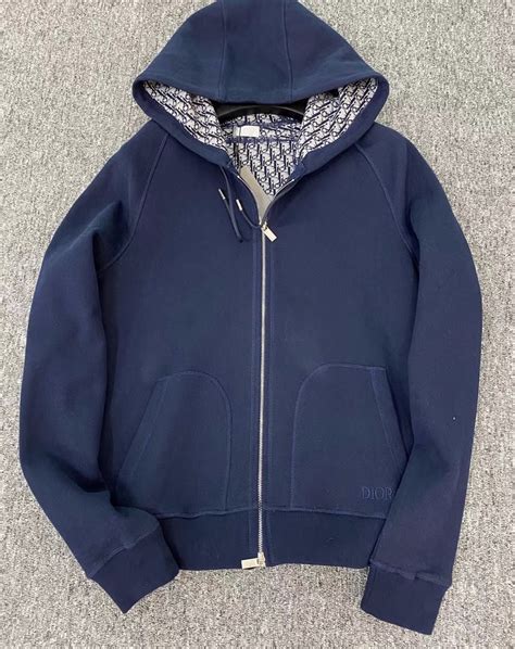 dior hoodie blue|Dior zip up hoodie.